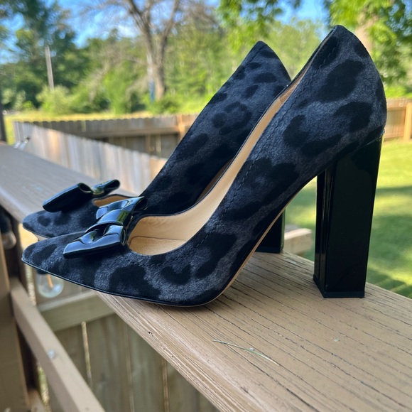 Kate Spade New York Suede Leather Animal Print Heels - Picture 3 of 13